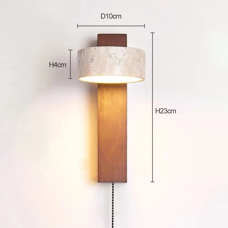 Lampada da parete Éclat | Luce per testiera in stile wabi-sabi francese con interruttore a tirante