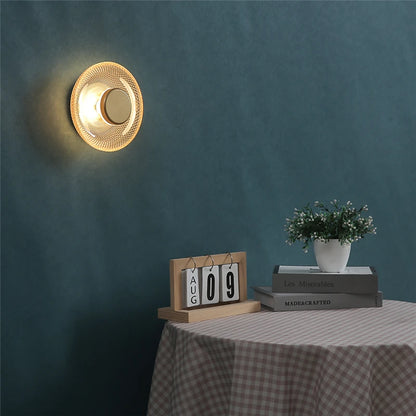Moderne farbige Glas-Wandlampe | Strukturierte LED-Scheibenleuchte