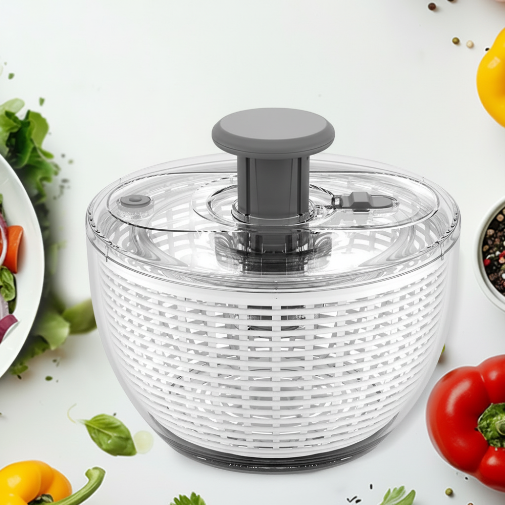 Centrífuga para ensaladas con bomba manual y cuenco para secar verduras