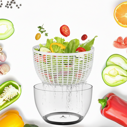Centrífuga para ensaladas con bomba manual y cuenco para secar verduras