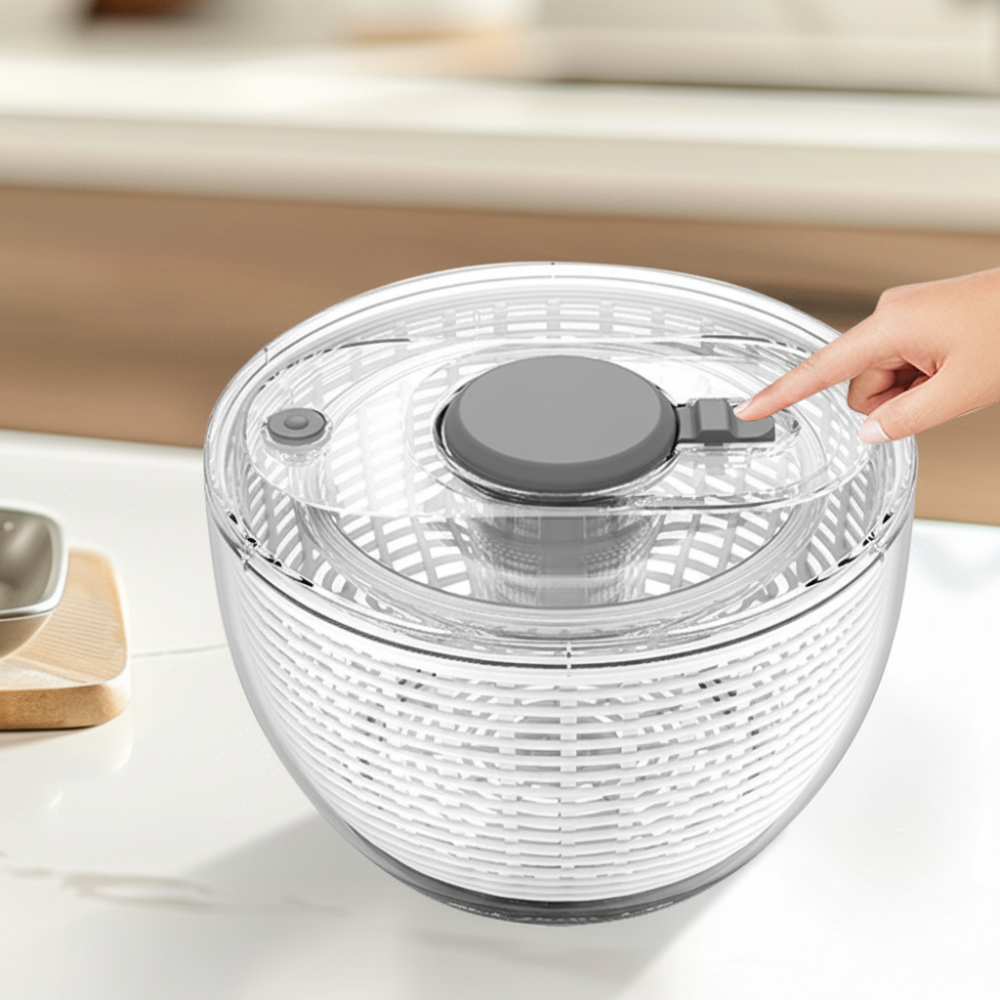 Centrífuga para ensaladas con bomba manual y cuenco para secar verduras