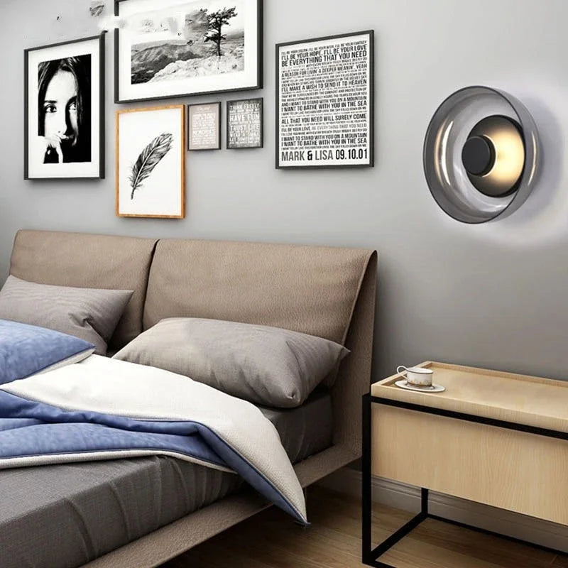 Nordic Glass LED Væglampe | Moderne Rund Dekorativ Væglampe