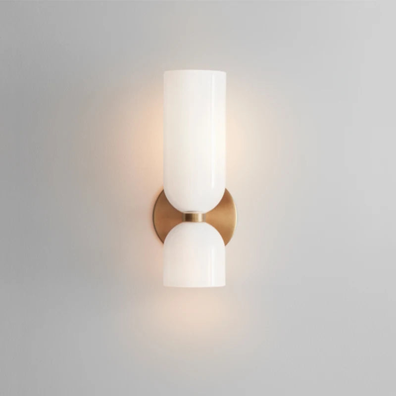 Nordische Glas-Wandlampe | Rauchglas-Röhrendesign