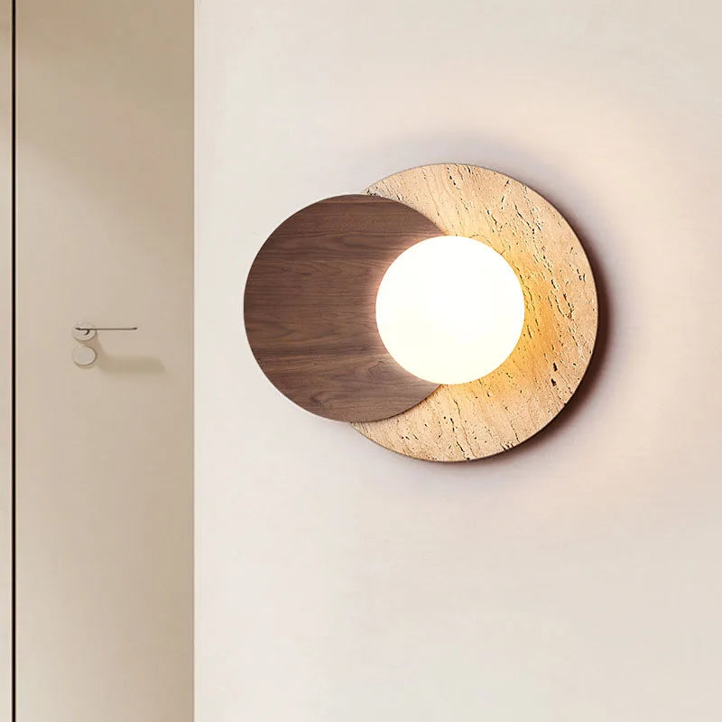 Lampă de perete din piatră Wabi-Sabi | Design modern cu textură naturală
