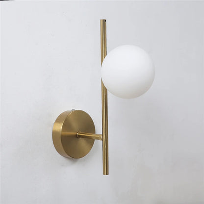 Astra Candeeiro de Parede | Design Moderno Dourado com Duplo Globo