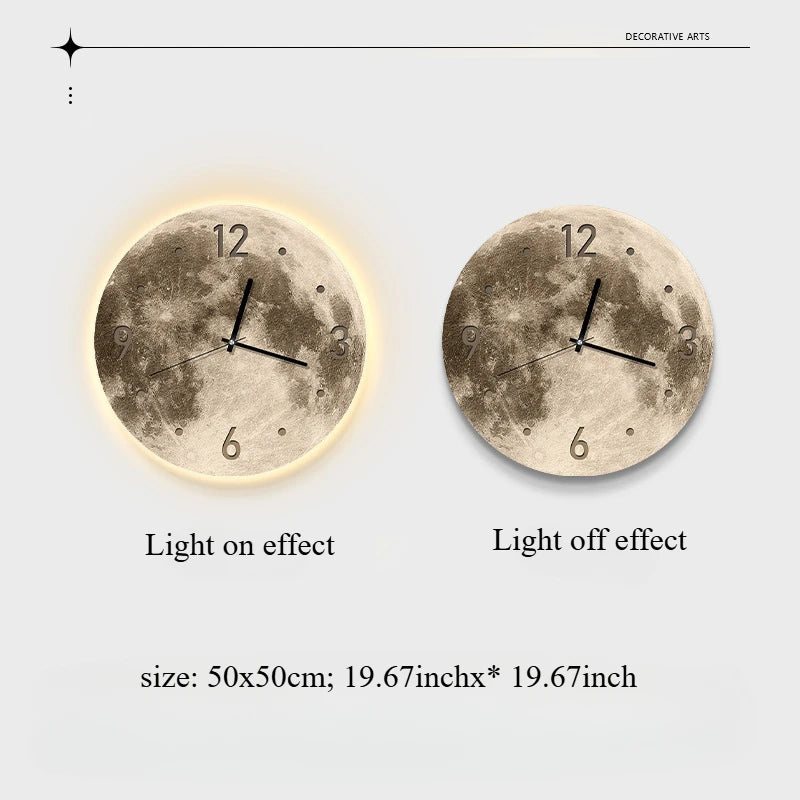 Lunar LED Wanduhr | Beleuchtetes Mond-Design