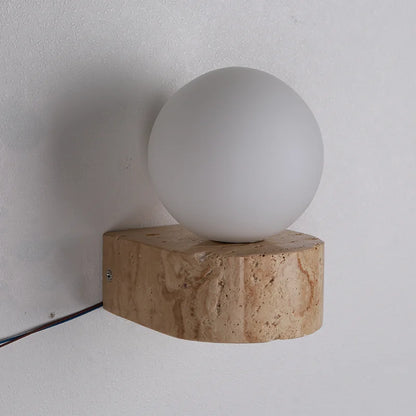 Travertin-Stein-Wandlampe | Moderne japanische LED-Wandleuchte