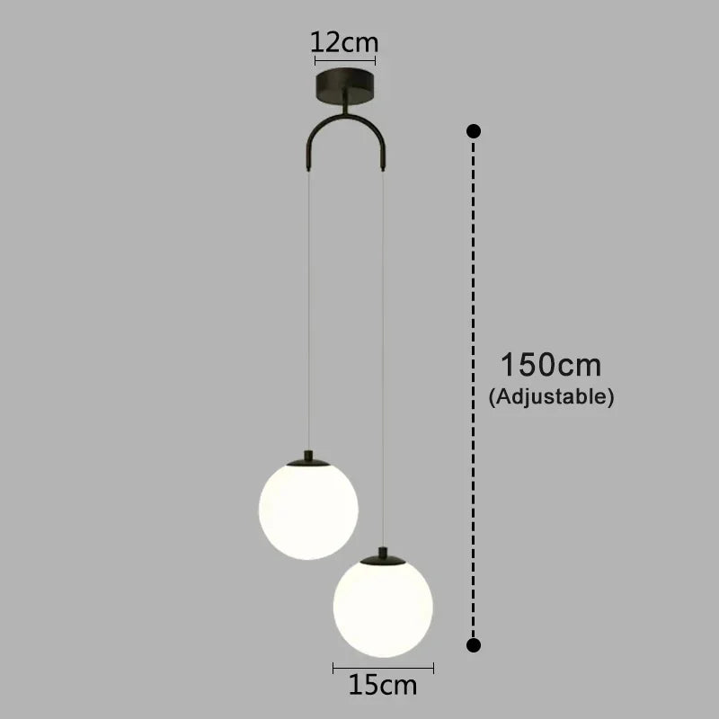 Lampada a sospensione Luna | Design nordico moderno con globo in vetro