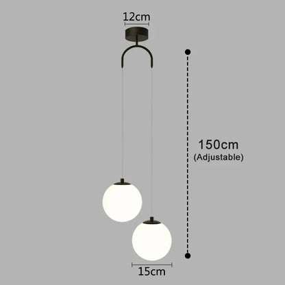 Lampada a sospensione Luna | Design nordico moderno con globo in vetro