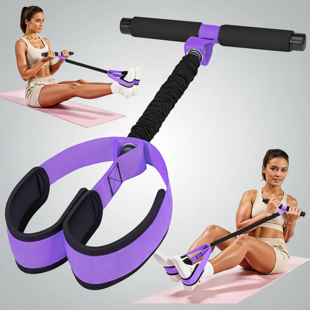 Rodillo abdominal con banda de resistencia para entrenamiento de núcleo y fitness