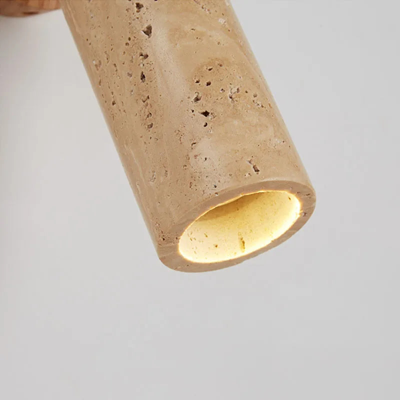 Huangdong Wandleuchte | Wabi-Sabi Travertin- und Holzlicht