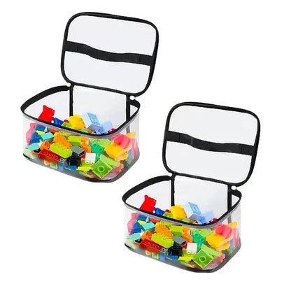 Bolsa Transparente de Malla para Guardar Juguetes | Organizador de Gran Capacidad para Juguetes, Rompecabezas y Bloques de Construcción
