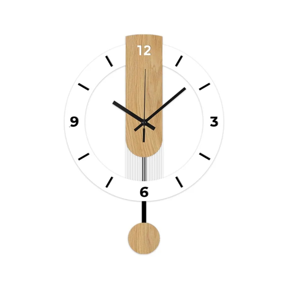 Orologio da Parete Minimalista a Pendolo | Design Moderno in Acrilico e Legno