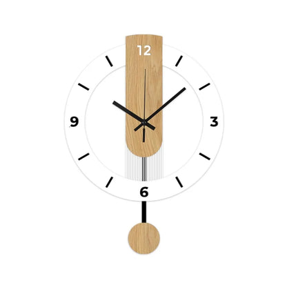 Orologio da Parete Minimalista a Pendolo | Design Moderno in Acrilico e Legno