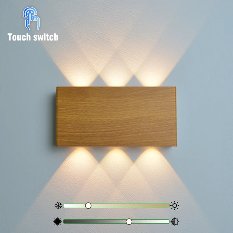 Lume da Parete Ricaricabile LumiBlock | Design Minimalista Effetto Legno