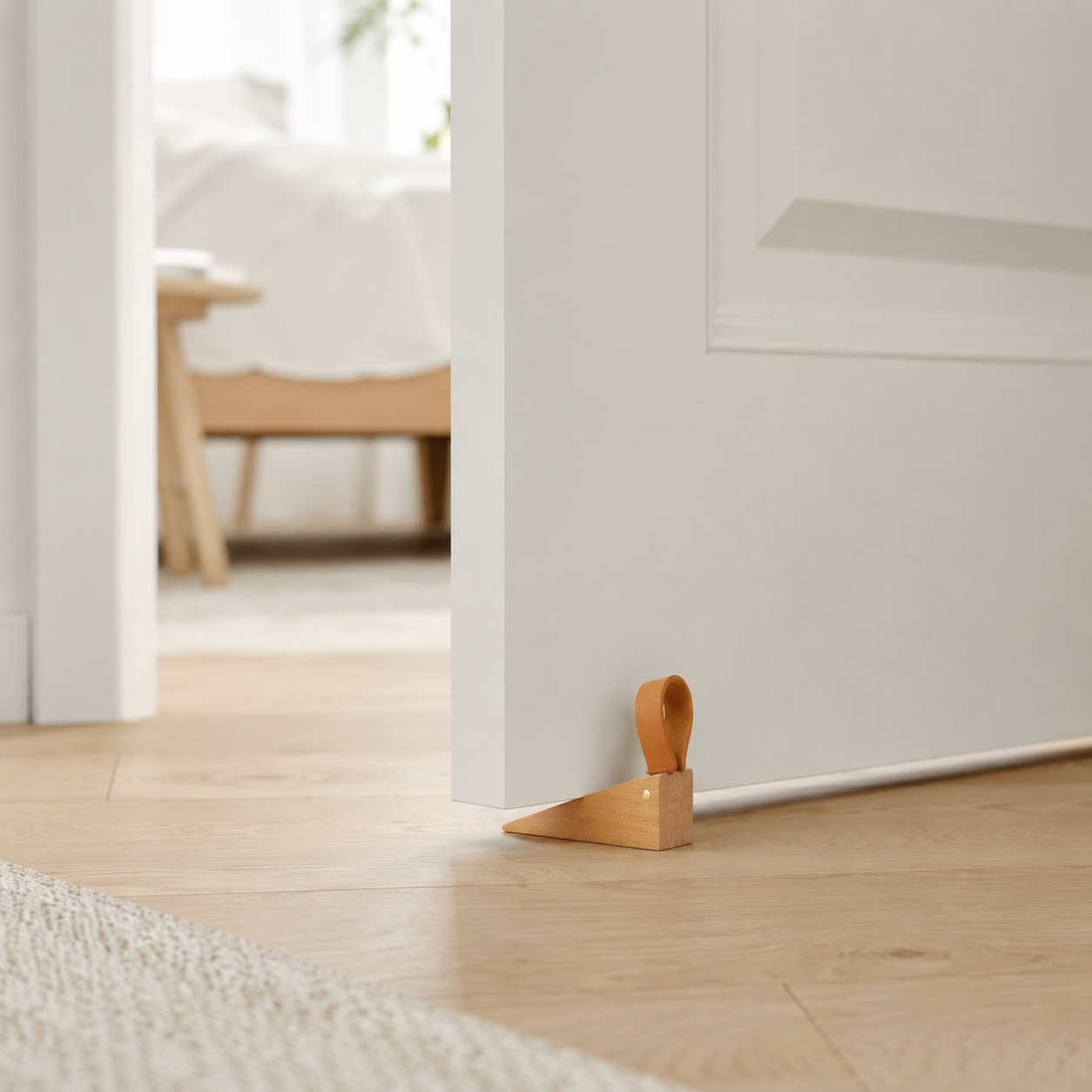 Dørstopper i træ med skandinavisk design – dekorativ boligaccent