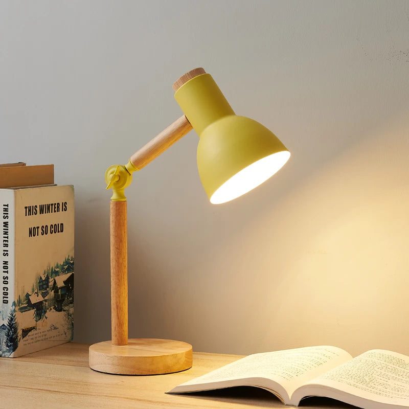 Lampada da scrivania in legno nordico | Lampada da tavolo moderna regolabile