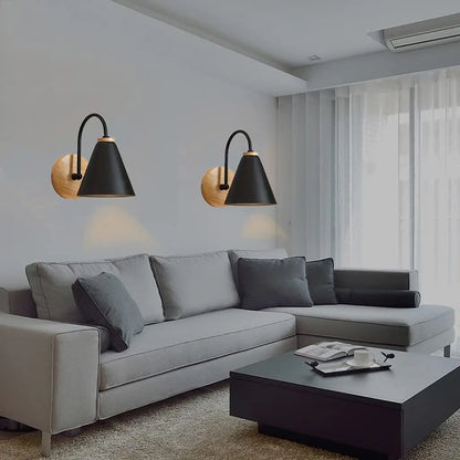 Nordic Beam | Lampada da parete scandinava in legno e ferro