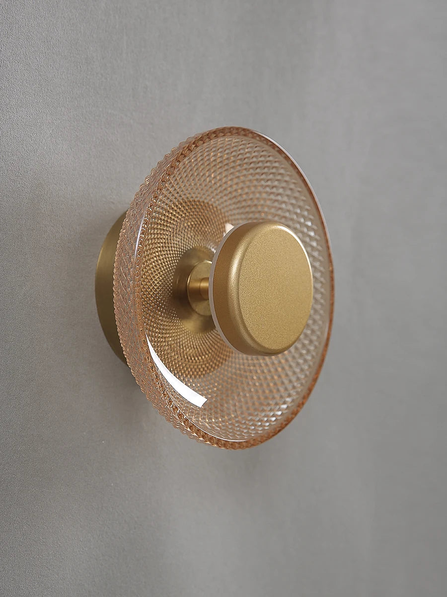 Moderne farbige Glas-Wandlampe | Strukturierte LED-Scheibenleuchte