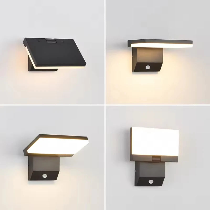 LumiFold Lampă de Perete pentru Exterior | IP65 Rezistent la Apă și Opțiune cu Senzor de Mișcare