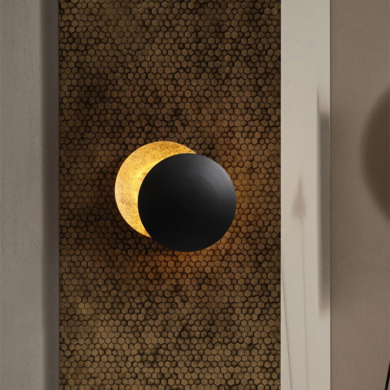Luz de Parede Lunaris | Aplique de Parede Moderno Inspirado no Eclipse Solar