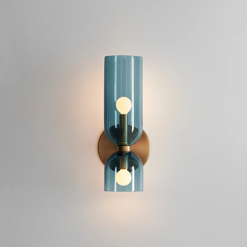 Nordische Glas-Wandlampe | Rauchglas-Röhrendesign