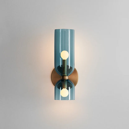 Nordische Glas-Wandlampe | Rauchglas-Röhrendesign