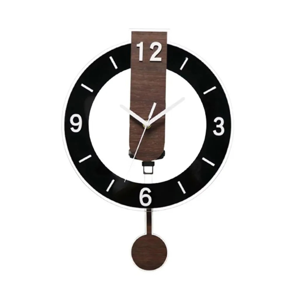 Orologio da Parete Minimalista a Pendolo | Design Moderno in Acrilico e Legno