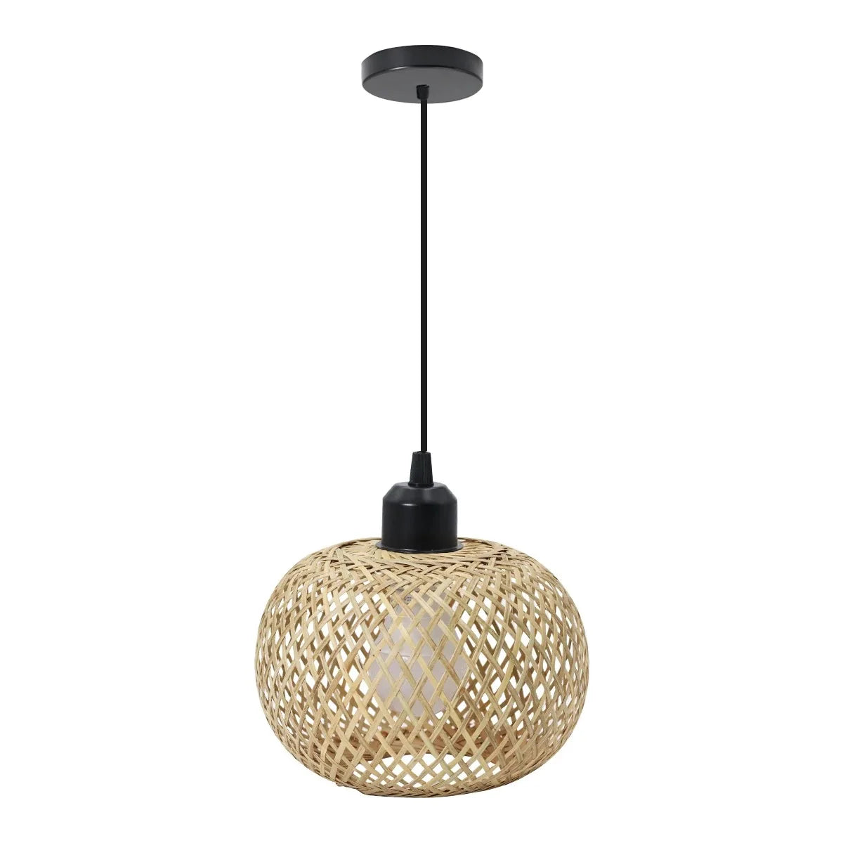 Natura Bambus-Deckenleuchte | Handgewebte Rattan-LED-Leuchte
