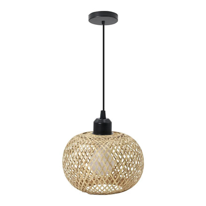 Natura Bambus-Deckenleuchte | Handgewebte Rattan-LED-Leuchte