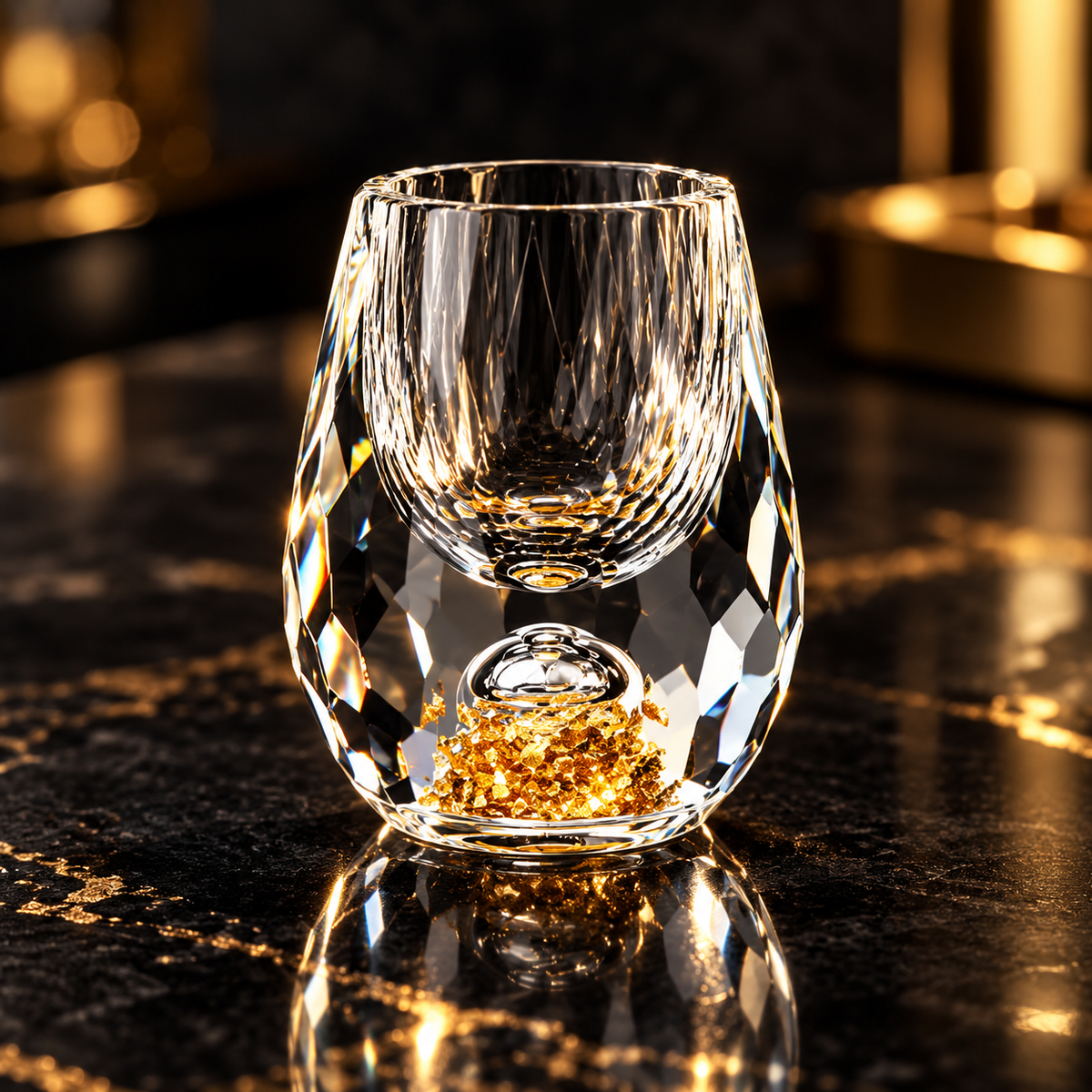 Bicchiere da shot in cristallo con paillettes, elegante articolo decorativo per bevande