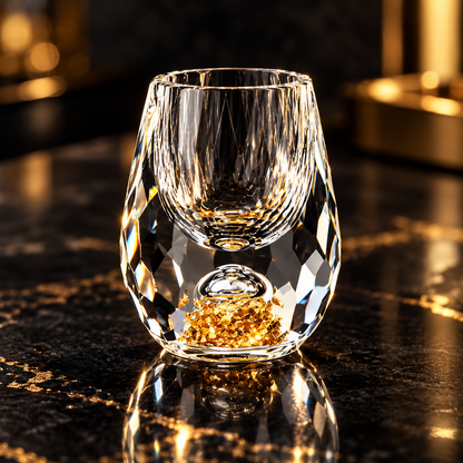 Bicchiere da shot in cristallo con paillettes, elegante articolo decorativo per bevande