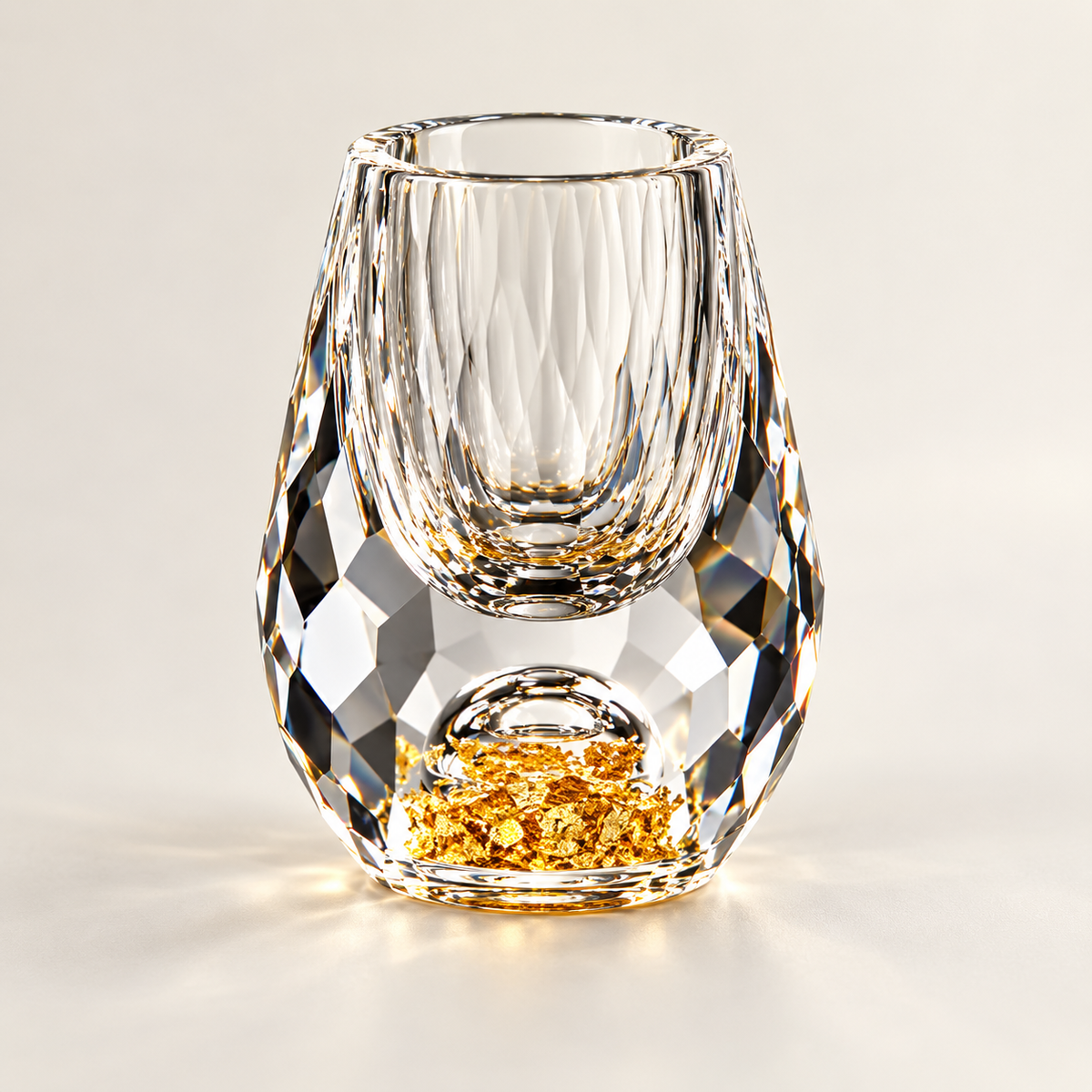 Bicchiere da shot in cristallo con paillettes, elegante articolo decorativo per bevande