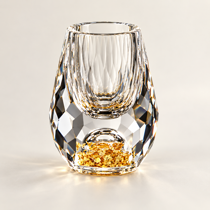 Bicchiere da shot in cristallo con paillettes, elegante articolo decorativo per bevande