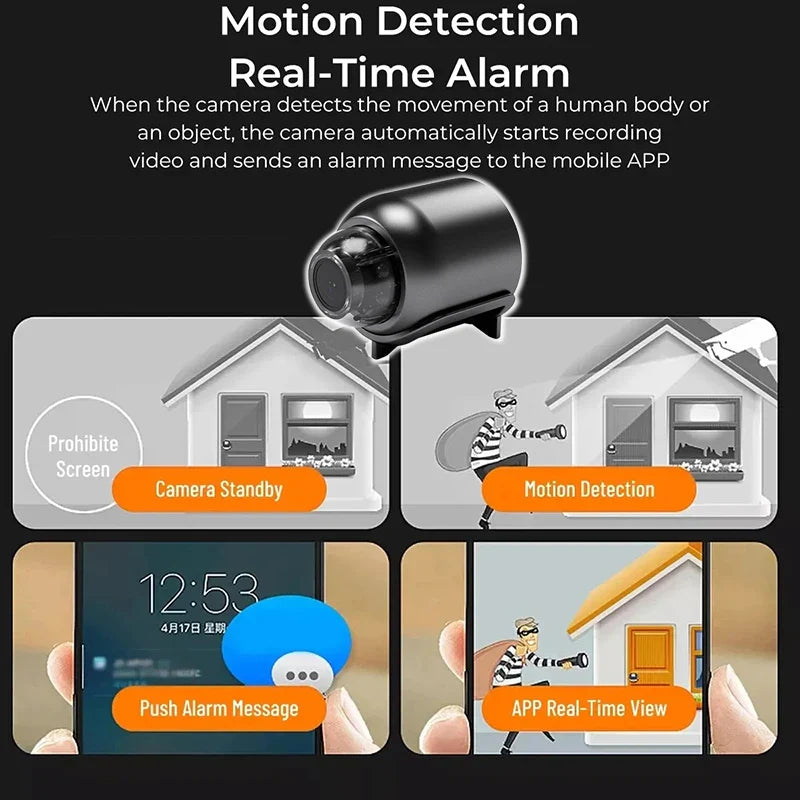 Câmara de Segurança Mini WiFi HD Interior Câmara de Vigilância Inteligente