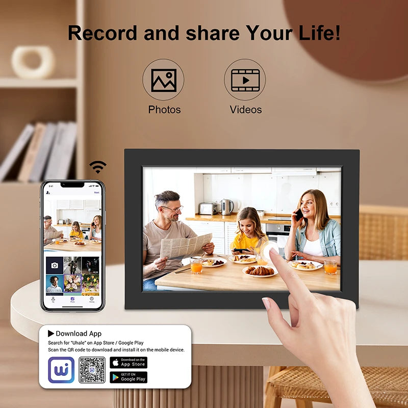 Memora | Moldura Digital WiFi para Fotografias | Ecrã Tátil IPS HD, 32GB
