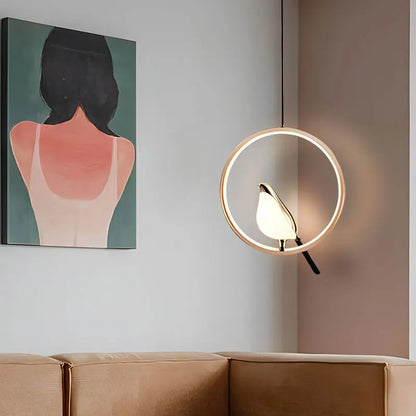 Candeeiro de Pendurar Pega | Design Nórdico LED de Pássaro