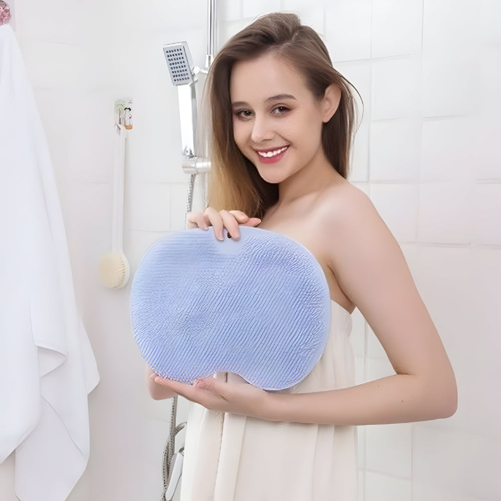 Alfombrilla para ducha con fregador para pies y cuerpo, exfoliante antideslizante