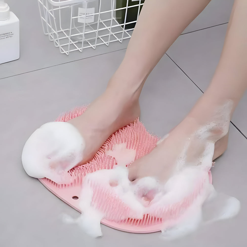 Alfombrilla para ducha con fregador para pies y cuerpo, exfoliante antideslizante