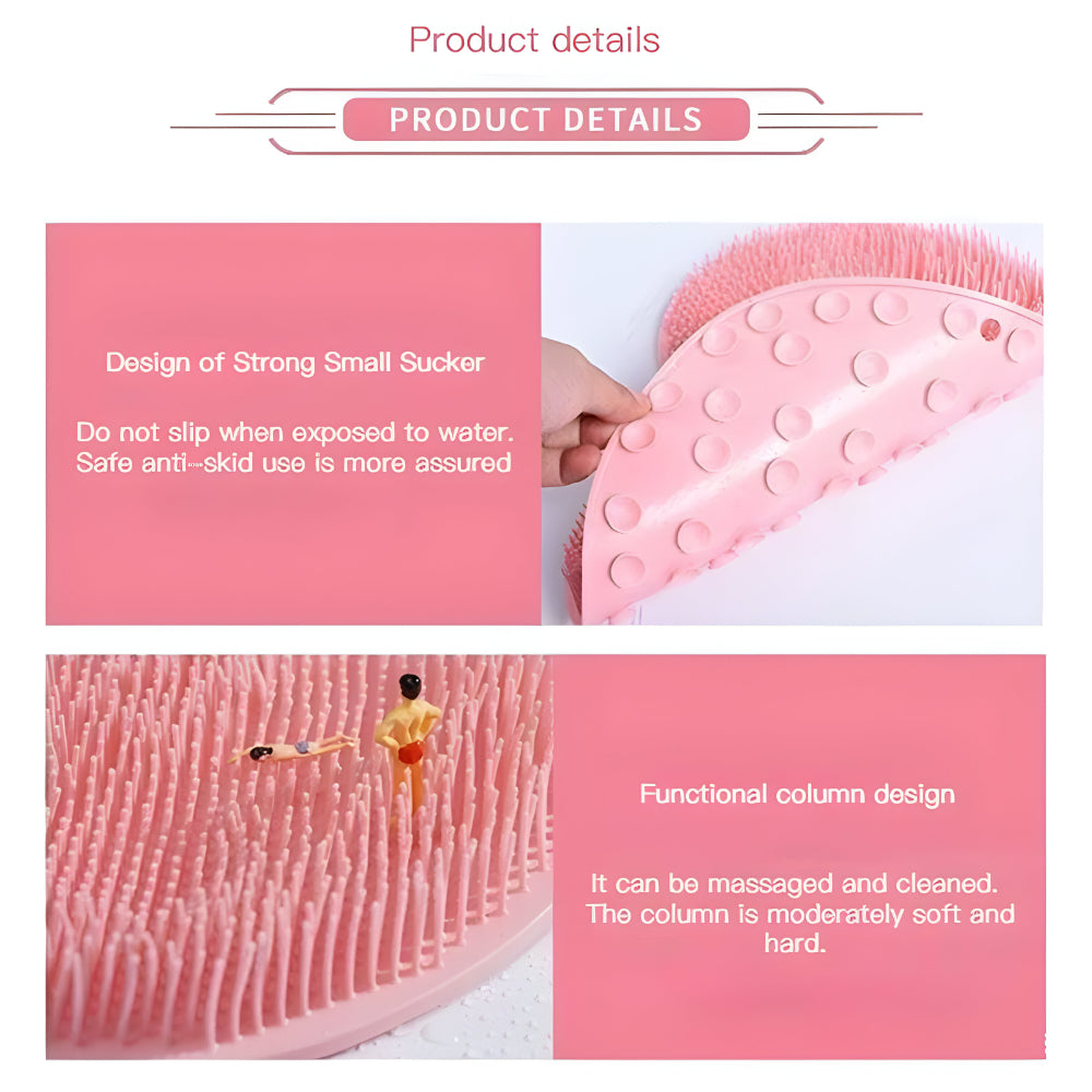 Alfombrilla para ducha con fregador para pies y cuerpo, exfoliante antideslizante