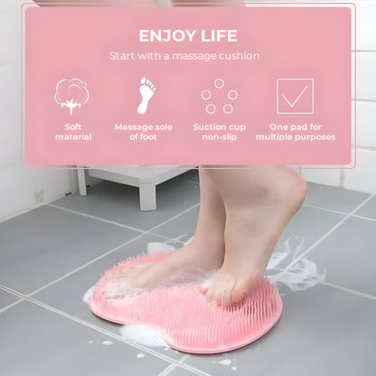 Alfombrilla para ducha con fregador para pies y cuerpo, exfoliante antideslizante