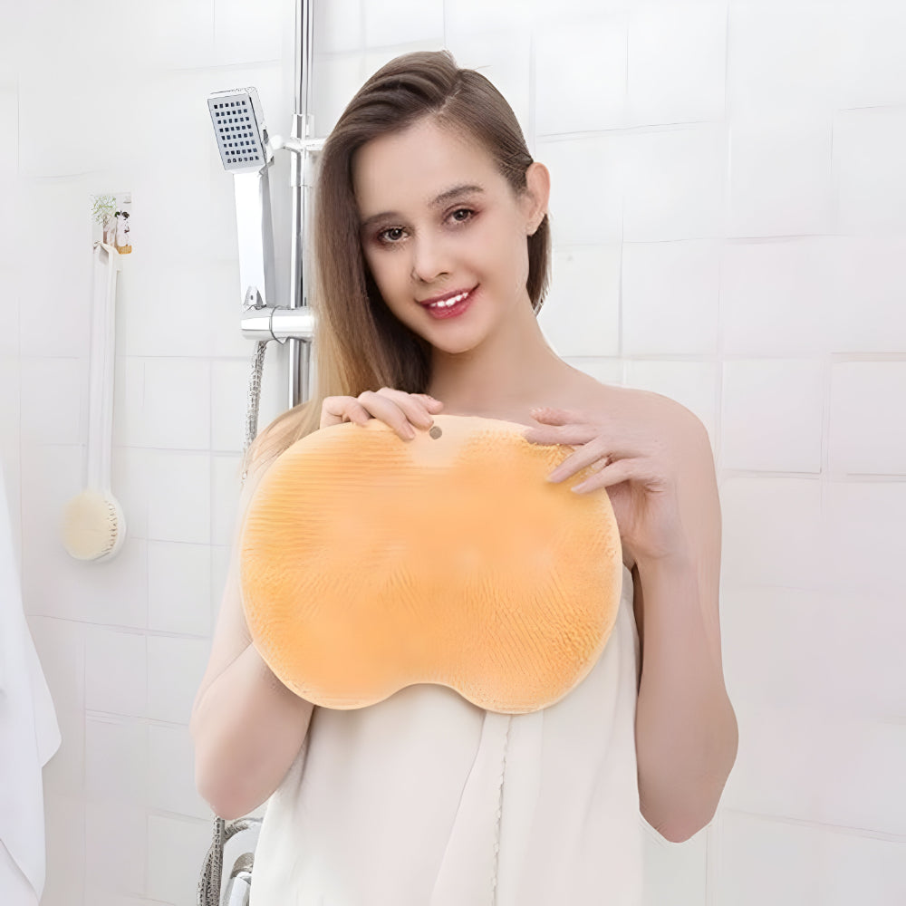 Alfombrilla para ducha con fregador para pies y cuerpo, exfoliante antideslizante