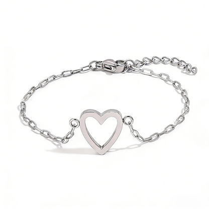 Pulsera Ajustable Cadena de Corazón Juego de Joyería para Parejas