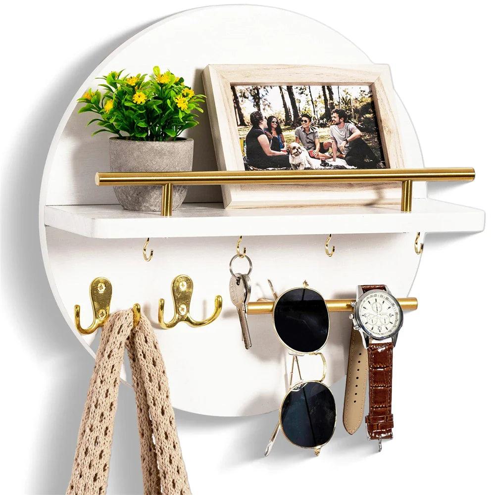 Portachiavi Rotondo in Legno | Elegante e Ecologico Organizzatore da Parete