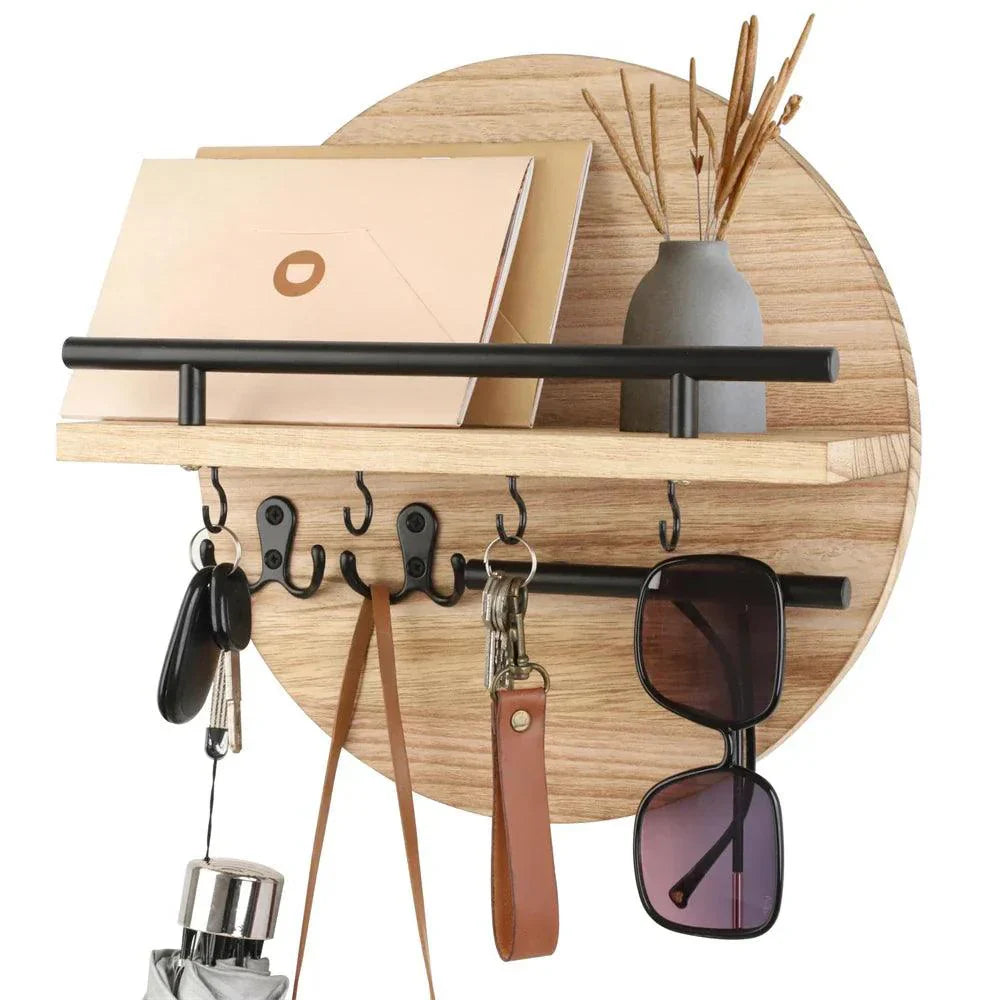Portachiavi Rotondo in Legno | Elegante e Ecologico Organizzatore da Parete