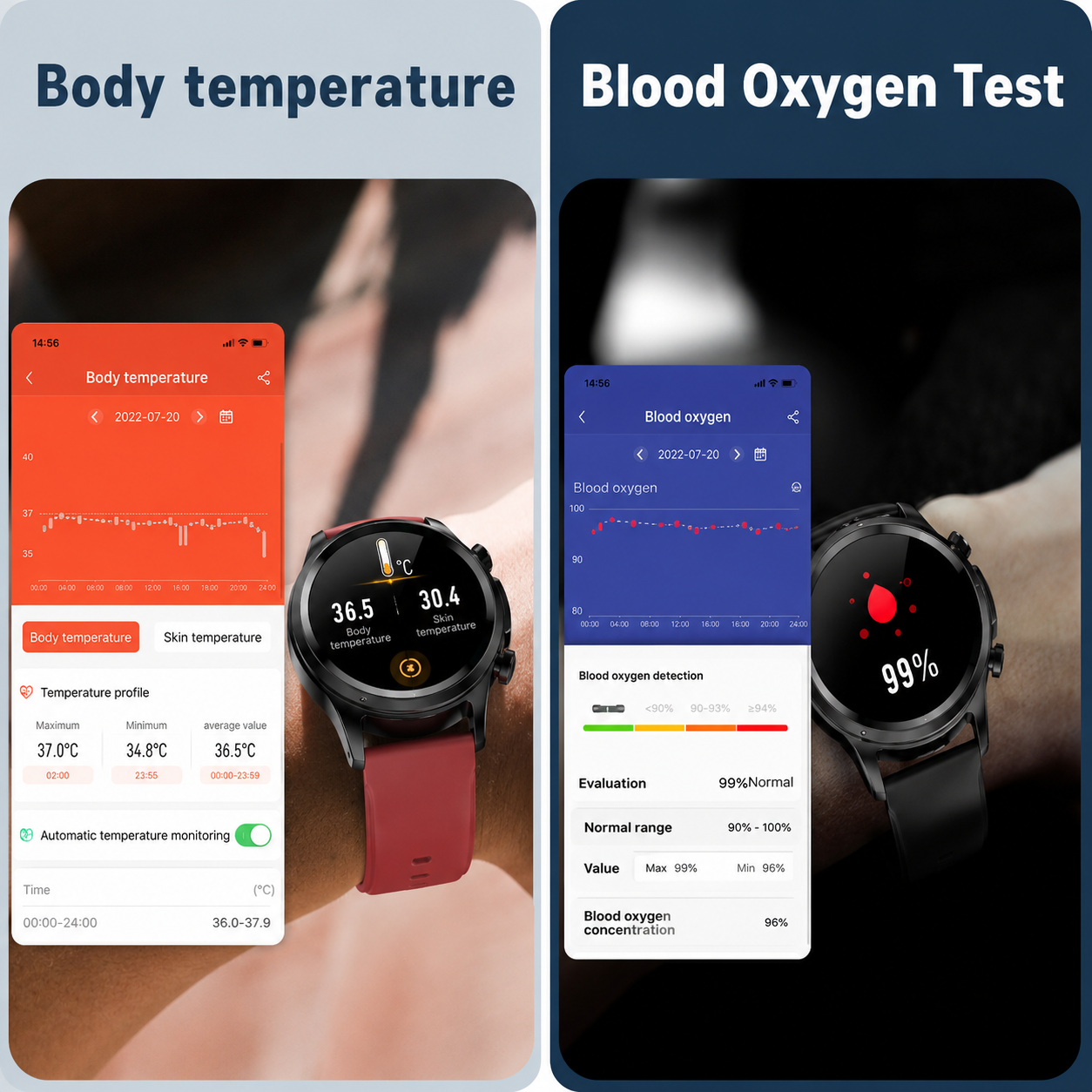 Reloj inteligente con monitor de actividad física y control de frecuencia cardíaca