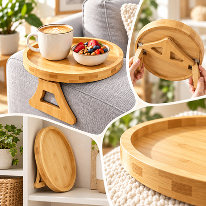 Holztablett für Sofaarmlehne, kompakt, minimalistisch, rechteckig