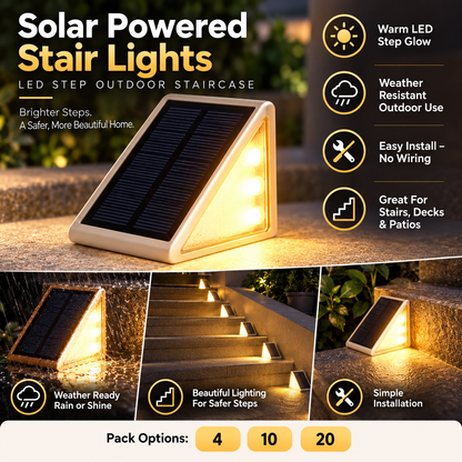 Luci solari per scale, LED per gradini e scale esterne