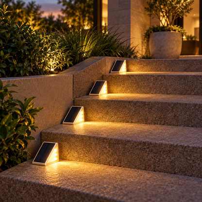 Luci solari per scale, LED per gradini e scale esterne