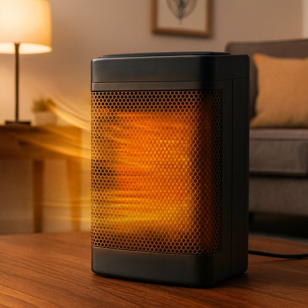 Încălzitor de spațiu electric pentru interior cu termostat, temporizator și oscilare